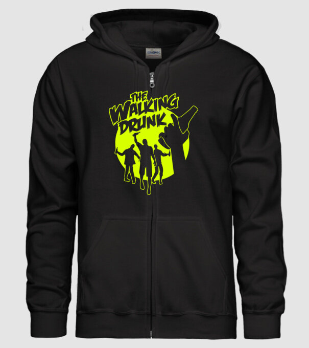 Walking Drunk model negru pe tricou