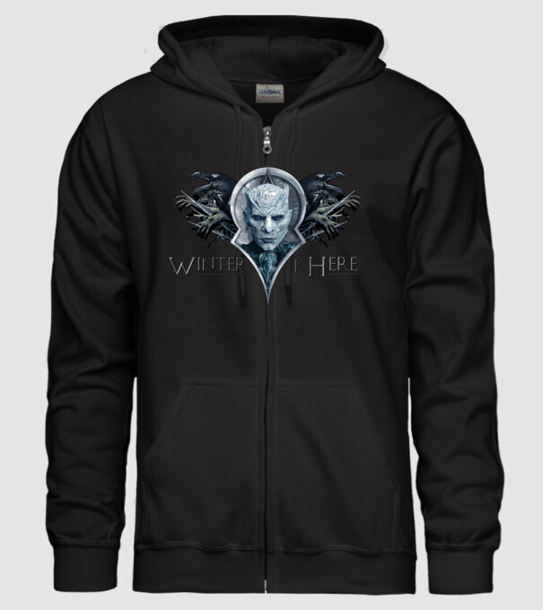Winter is Here model negru pe tricou