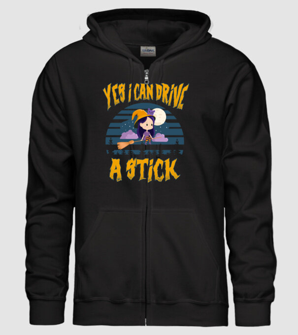 Yes, i can drive a stick model negru pe tricou