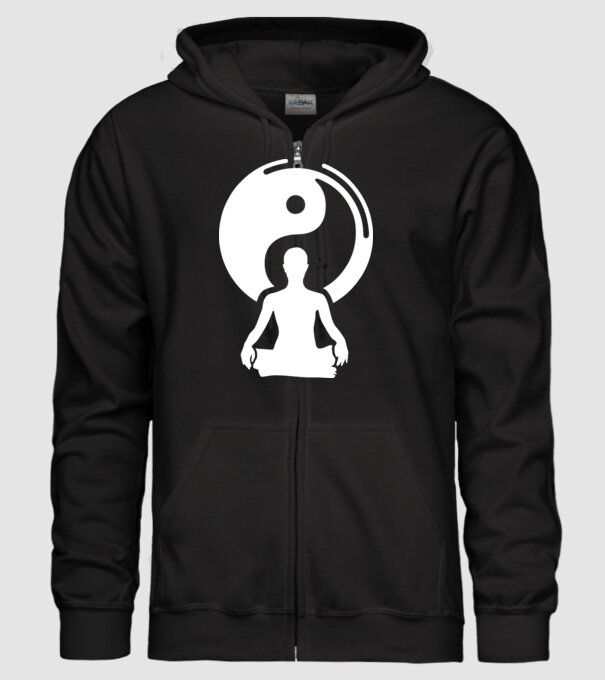 Meditație Yin yang model negru pe tricou