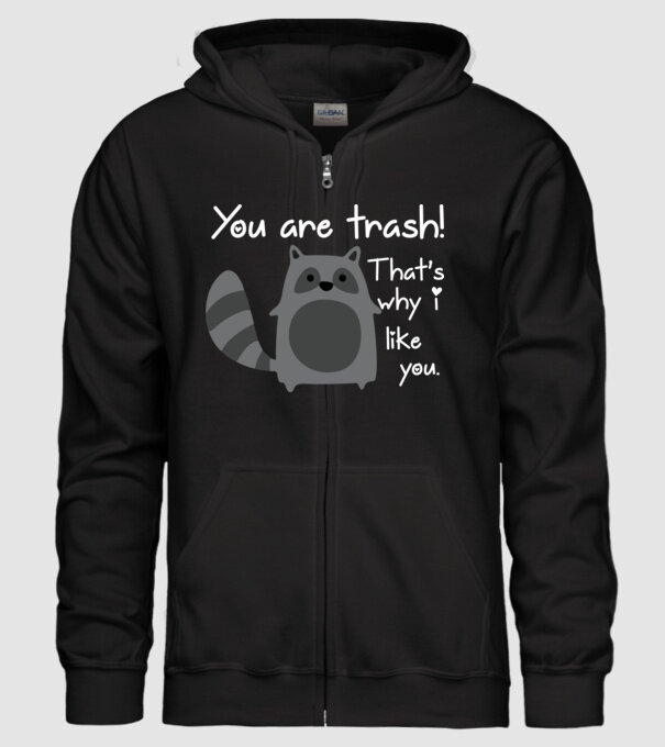You are trash! model negru pe tricou