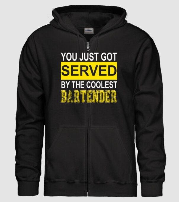 You just got served by the coolest bartender model negru pe tricou