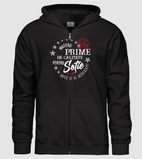00_Materii prime de calitate pentru soție model negru pe tricou
