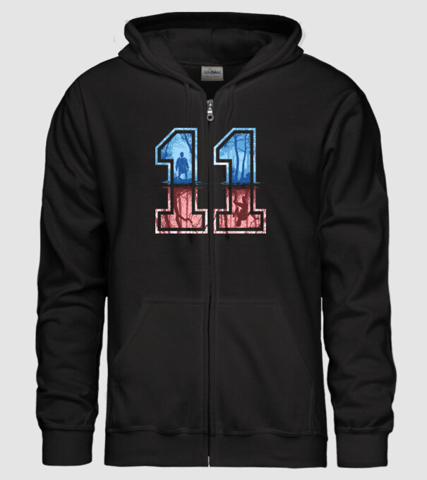 11 eleven stranger things model negru pe tricou