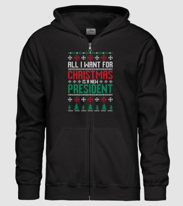 All I want for christmas model negru pe tricou