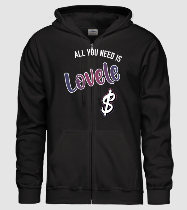 All you need is lovele model negru pe tricou