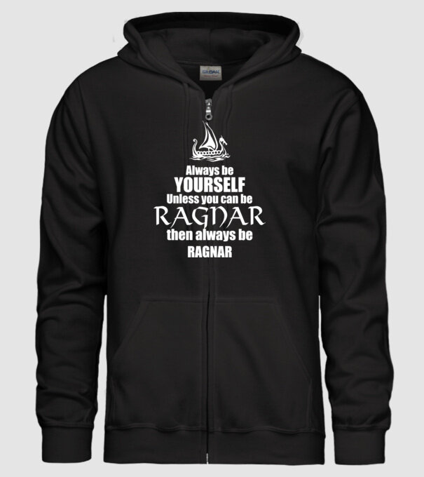 Always be Ragnar! model negru pe tricou