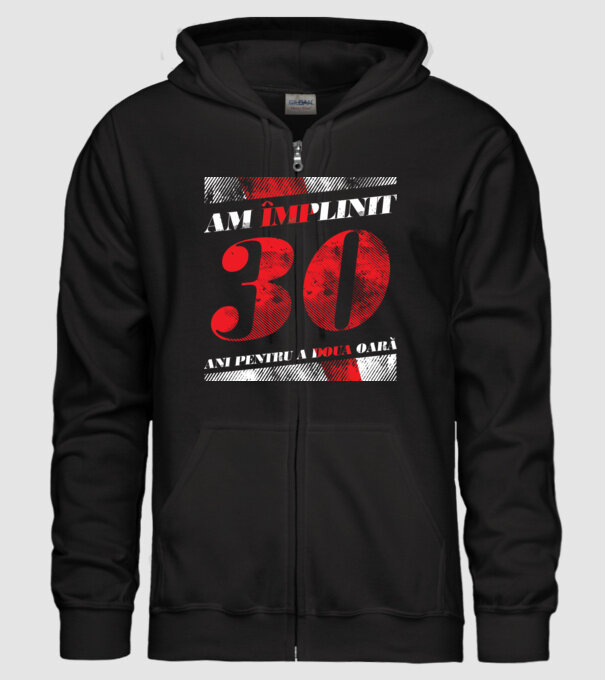 Am împlinit 30 ani pentru a doua oară model negru pe tricou