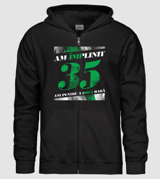 Am împlinit 35 ani pentru a doua oară model negru pe tricou
