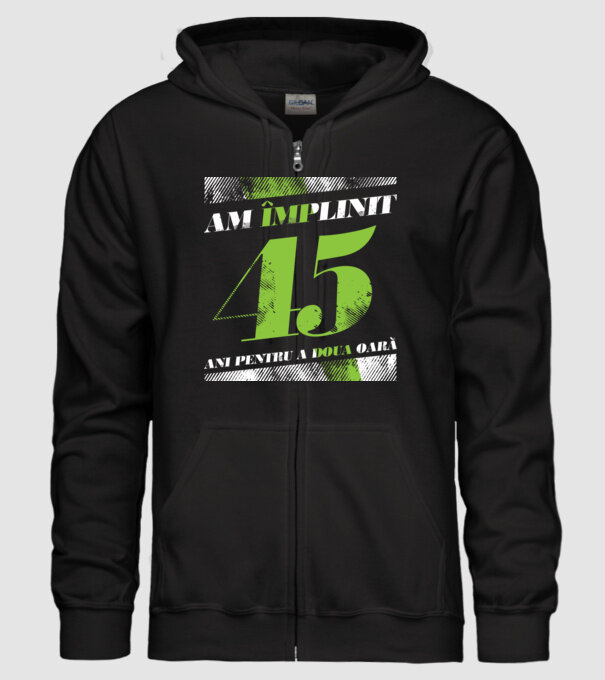 Am împlinit 45 ani pentru a doua oară model negru pe tricou