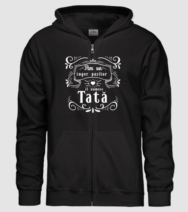 Am un înger păzitor, îl numesc Tată model negru pe tricou