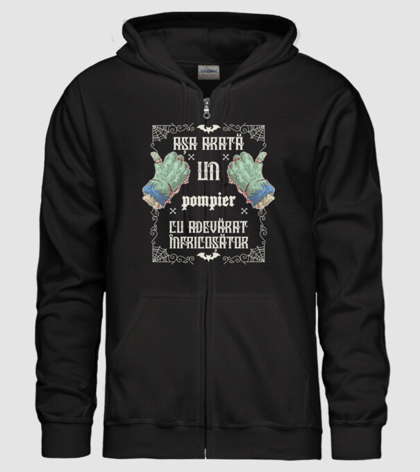 Așa arată un POMPIER cu adevărat înfricoșător model negru pe tricou