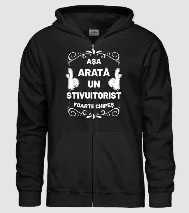 Așa arată un stivuitorist foarte chipeș model negru pe tricou