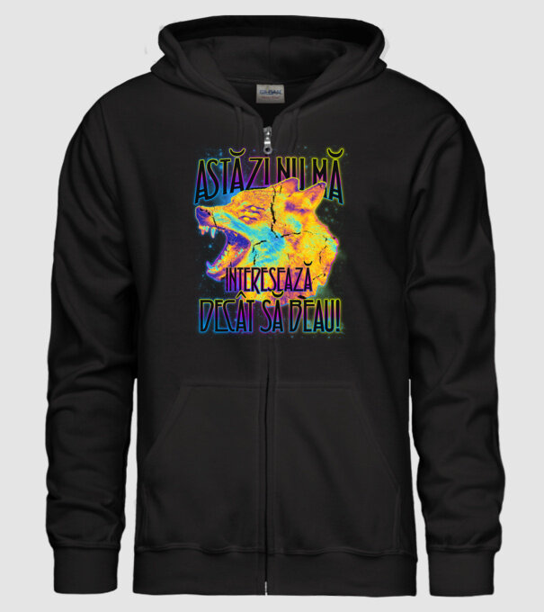 astăzi nu mă interesează decât să beau! model negru pe tricou
