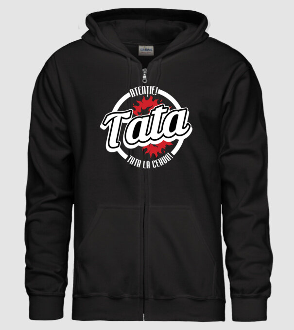 Atenție! Tata la ceaun! model negru pe tricou