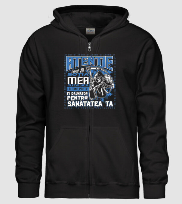 Atenție Am venit cu soția mea model negru pe tricou