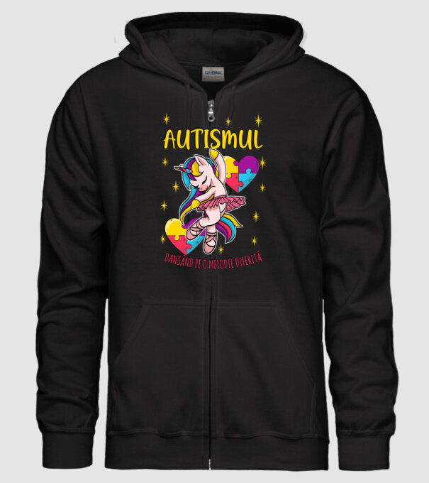 Autismul, dansând pe o melodie diferită model negru pe tricou