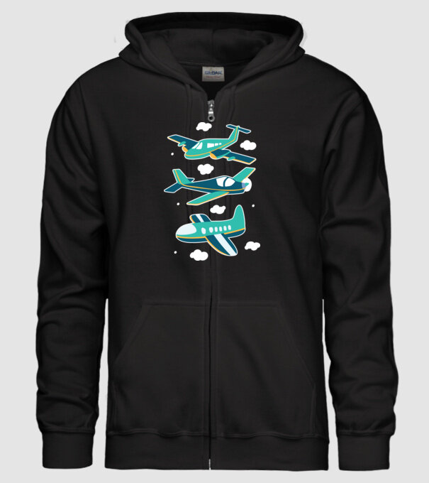 Avioane model negru pe tricou