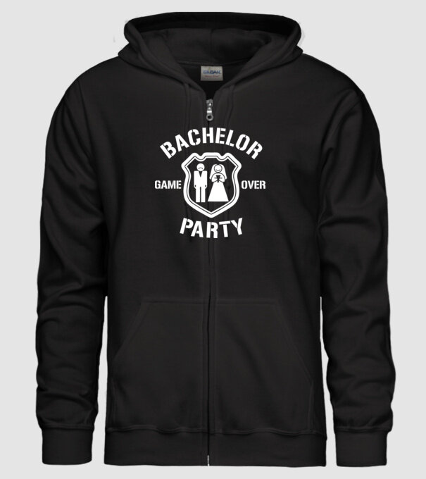 Bachelor Party Game Over model negru pe tricou