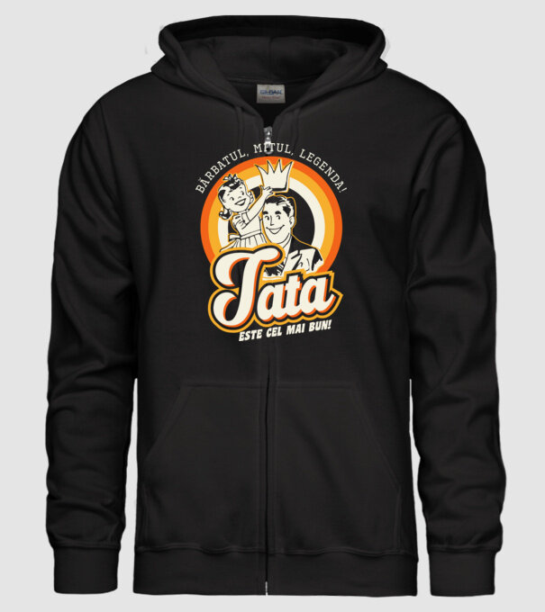 Bărbatul, mitul, legenda! Tata este cel mai bun! model negru pe tricou