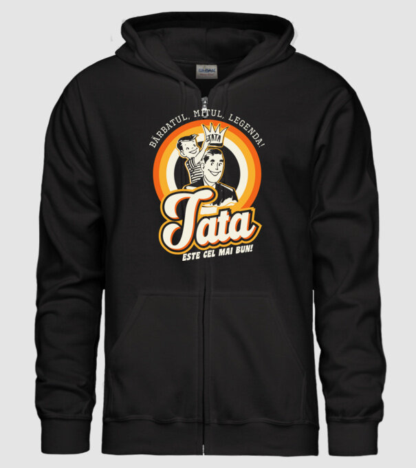 Bărbatul, mitul, legenda! Tata este cel mai bun! model negru pe tricou