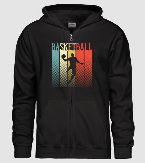 basketball vintage model negru pe tricou