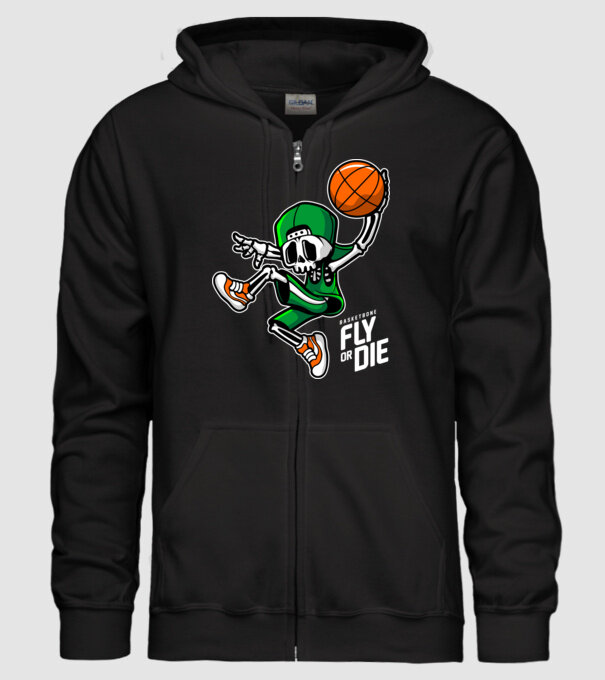Basketbone model negru pe tricou