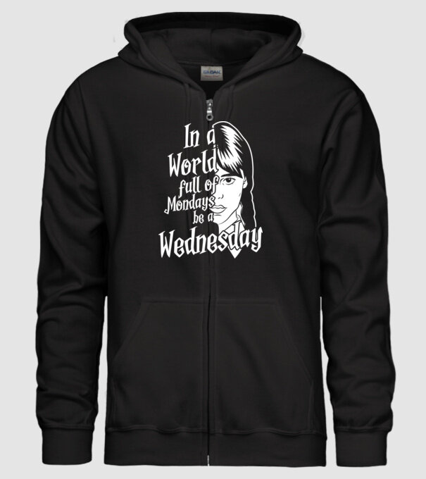  Be a Wednesday model negru pe tricou