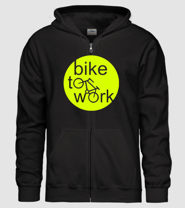 bike to work model negru pe tricou