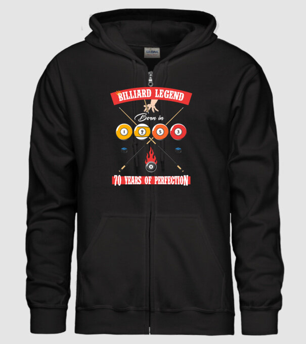 Billiard legend born in 1953 model negru pe tricou