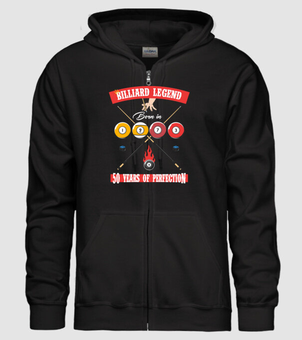 Billiard legend born in 1973 model negru pe tricou