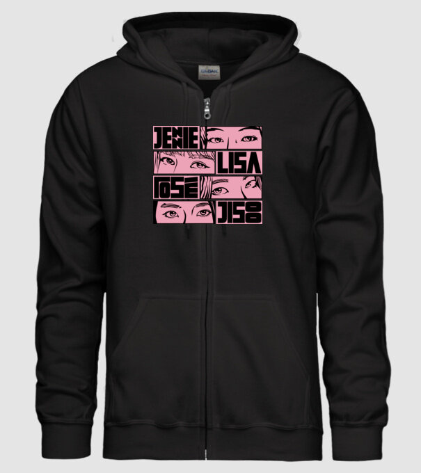 BlackPink manga model negru pe tricou