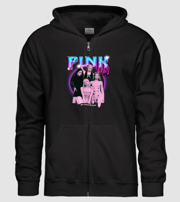 BLACKPINK pink venom model negru pe tricou