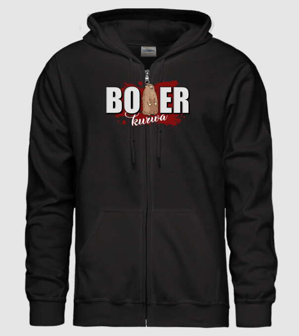 Bober Kurwa model negru pe tricou