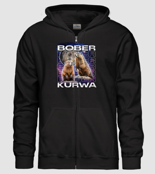 Bóber Kurwa universe model negru pe tricou
