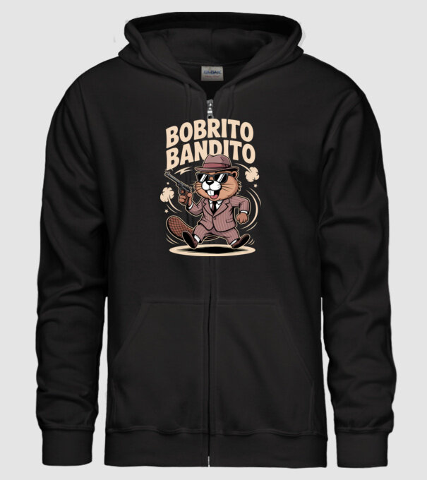 Bobrito Bandito model negru pe tricou