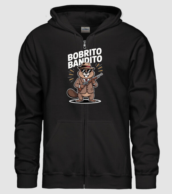 Bobrito Bandito model negru pe tricou