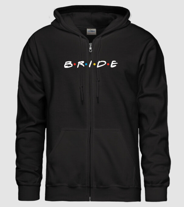 Bride Friends style model negru pe tricou