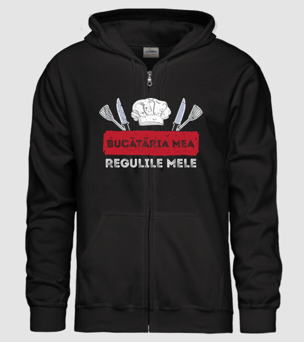 Bucătăria mea, regulile mele model negru pe tricou