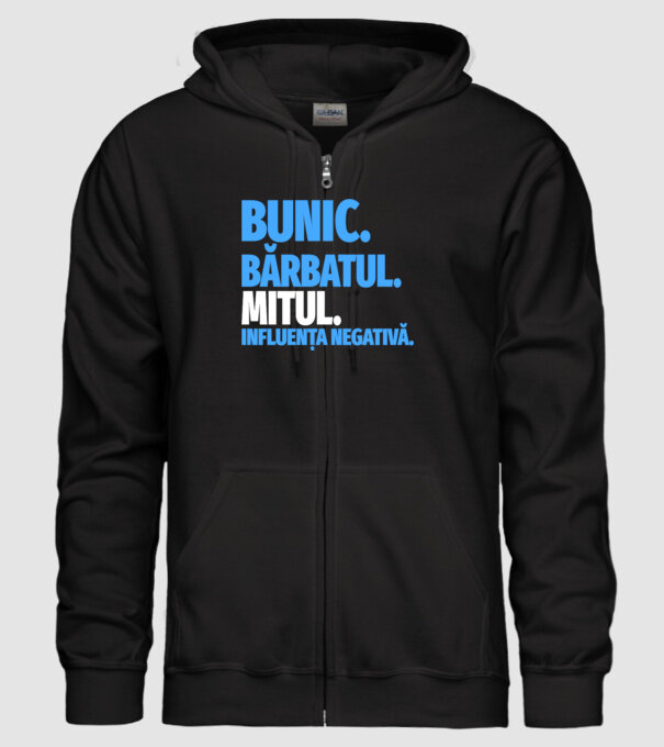 Bunic model negru pe tricou