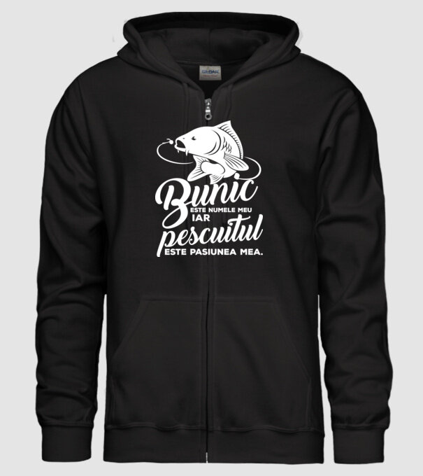 Bunic este numele meu, iar pescuitul este pasiunea mea model negru pe tricou