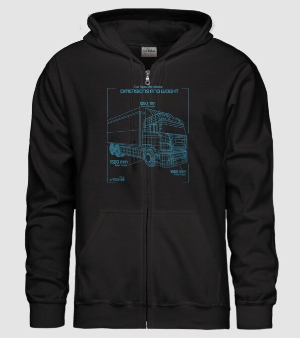 Camioane model negru pe tricou