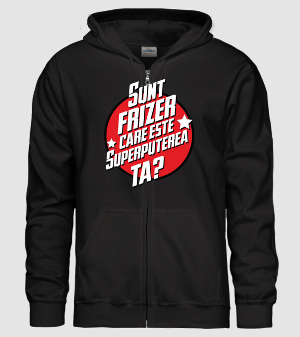 sunt frizer, care este superputerea ta? model negru pe tricou