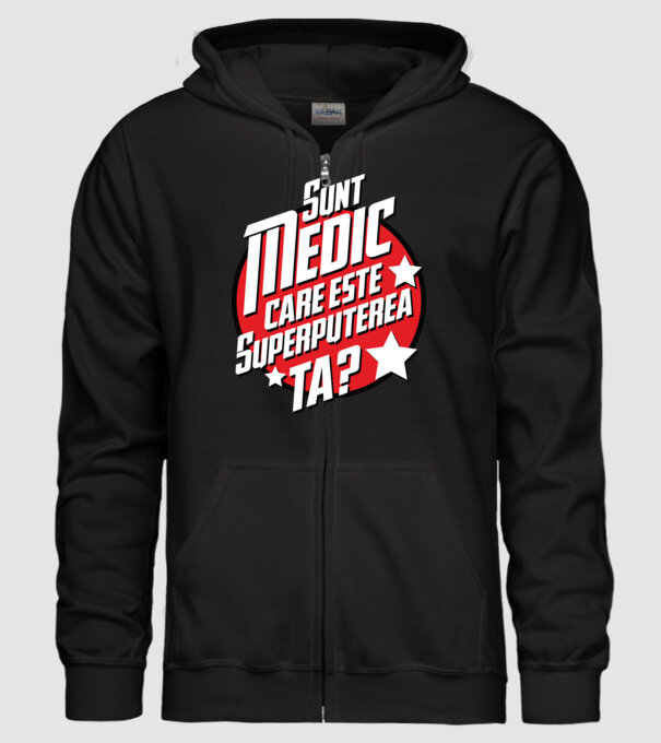 sunt medic, care este superputerea ta? model negru pe tricou
