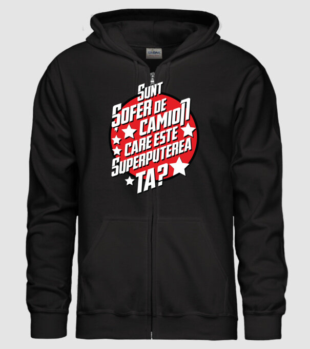 sunt șofer de camion, care este superputerea ta? model negru pe tricou