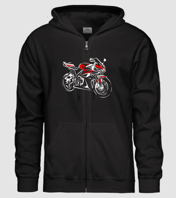 CBR600rr model negru pe tricou