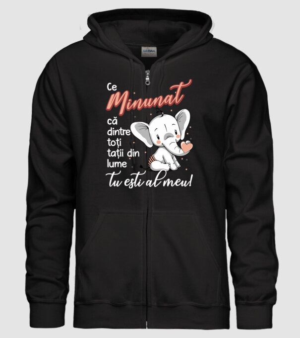 Ce minunat că dintre toți tații din lume, tu ești al meu! model negru pe tricou