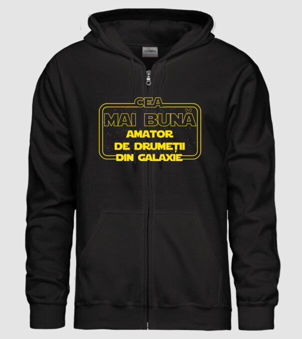 Cea mai bună amator de drumeții din galaxie model negru pe tricou