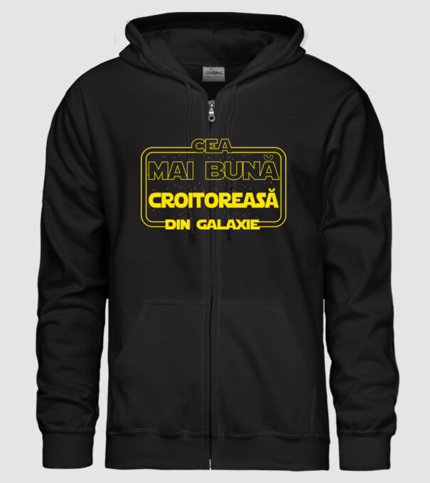 Cea mai bună croitoreasă din galaxie model negru pe tricou