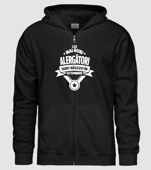 Cei mai buni alergători sunt născuți în Octombrie model negru pe tricou